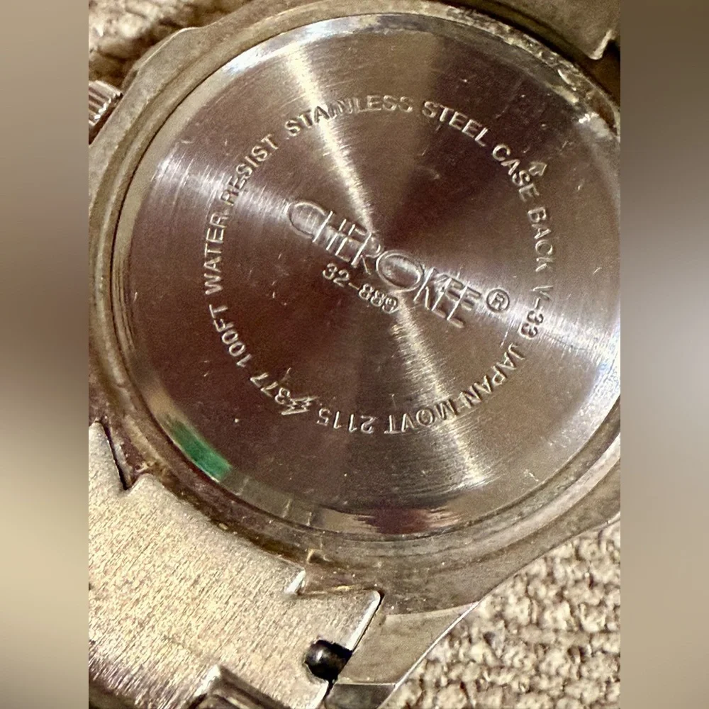 Cherokee Silver Stainless Steel Watch with Blue Dial